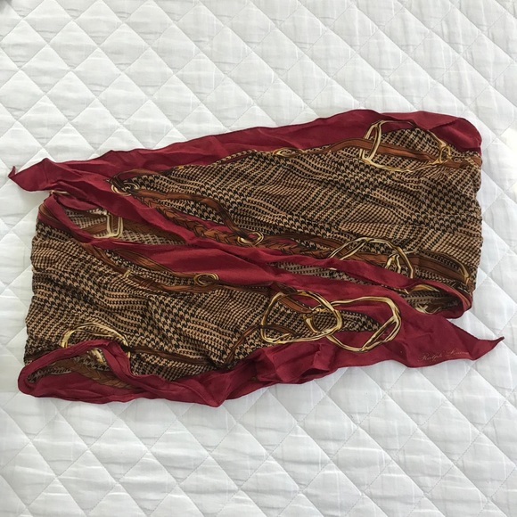 Ralph Lauren Collection 100% Silk Equestrian Scarf - Picture 2 of 5
